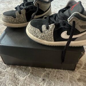 Toddler Nike Jordans - Black and Gray Nike Shoes